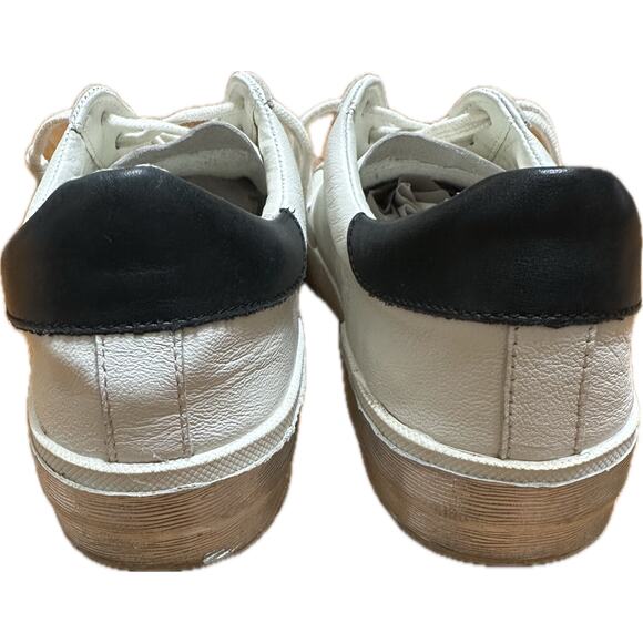 Dolce Vita White Leather Sneakers Black Heel Size 7.5 - Picture 4 of 11